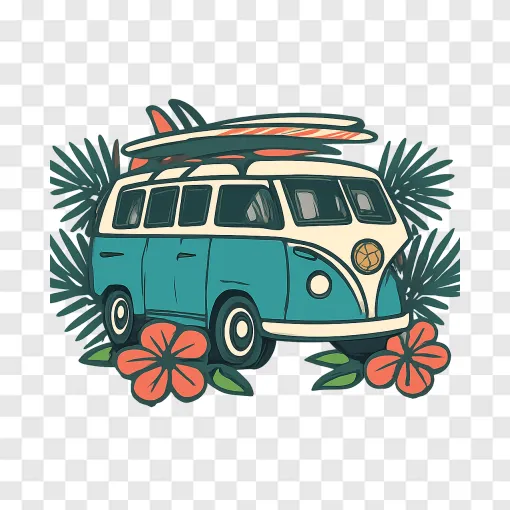 Outer Banks Surf Van PNG Free Download