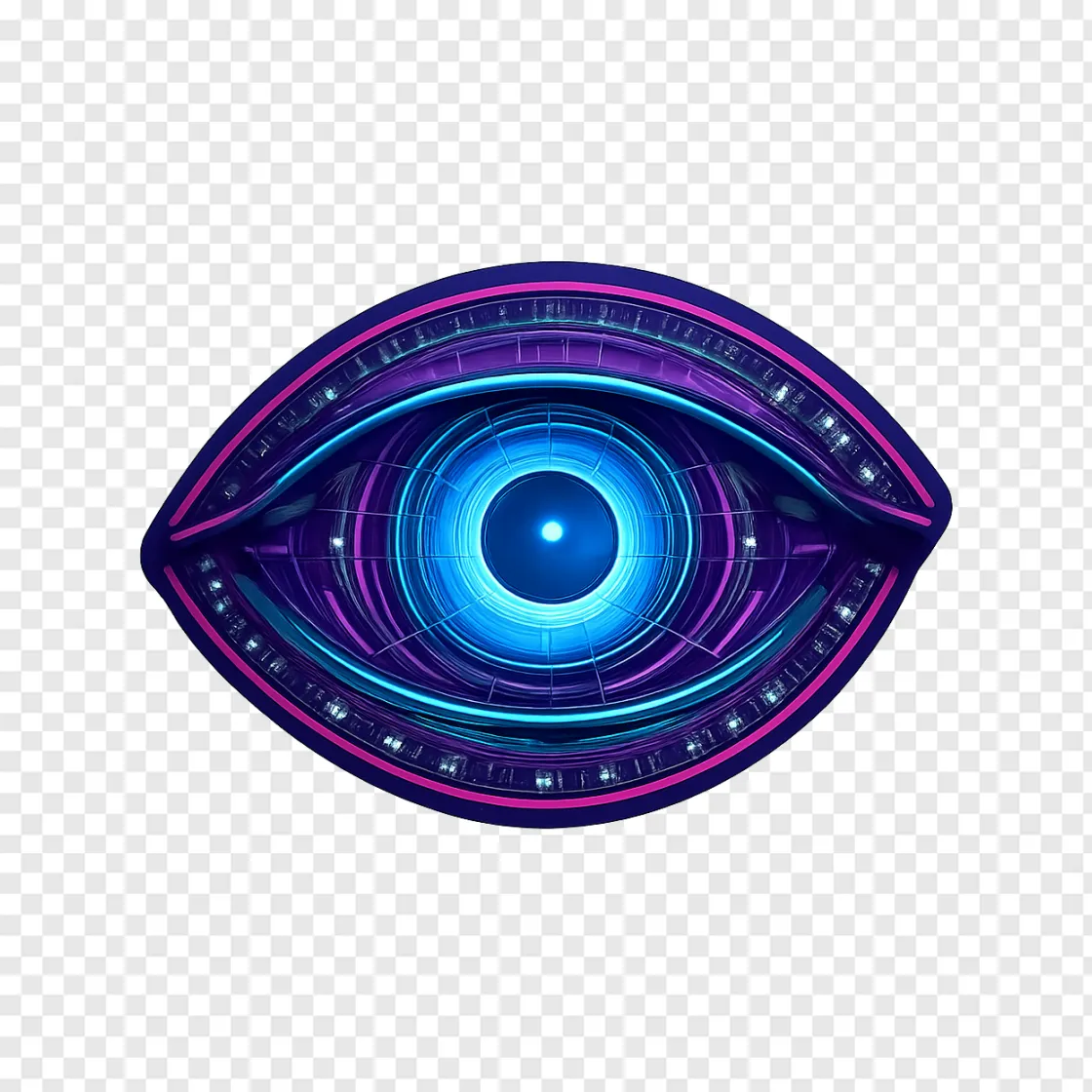 Cyberpunk Neon Eye PNG Transparent Image