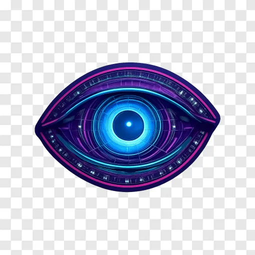 Cyberpunk Neon Eye PNG Transparent Image