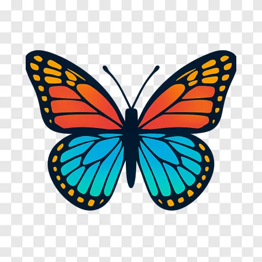 Colorful Butterfly PNG Transparent Image