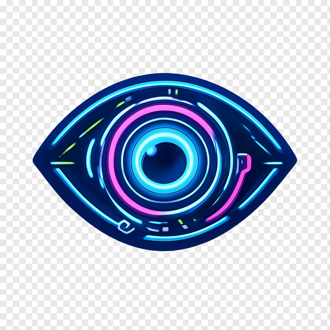 Cyberpunk Neon Eye PNG Transparent Image
