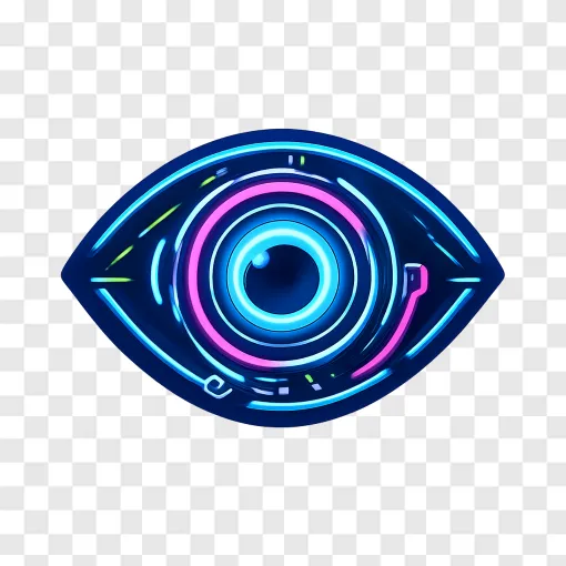 Cyberpunk Neon Eye PNG Transparent Image