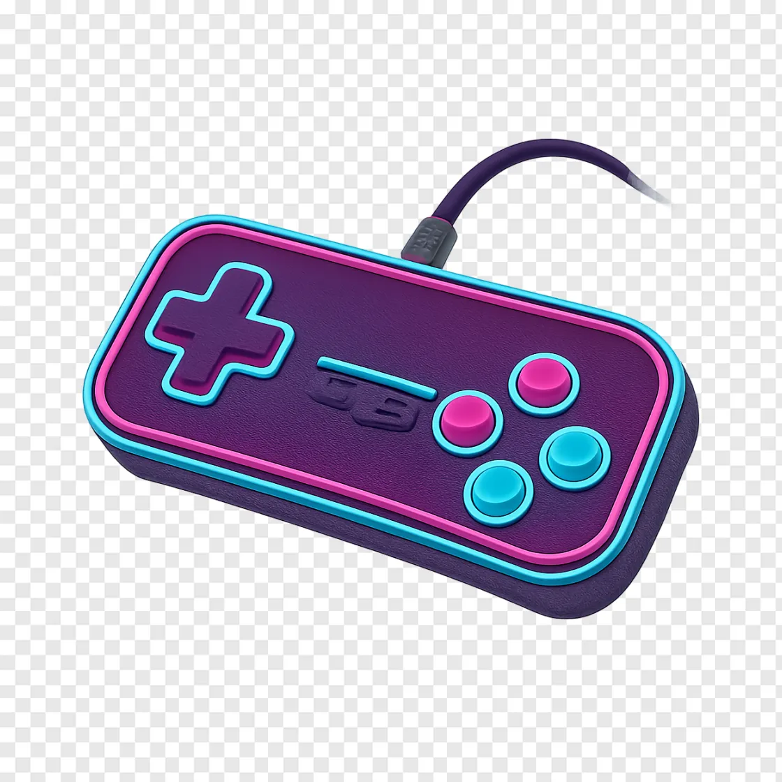 Retro Video Game Controller PNG Transparent Background
