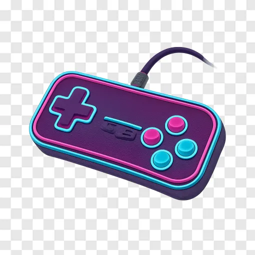 Retro Video Game Controller PNG Transparent Background