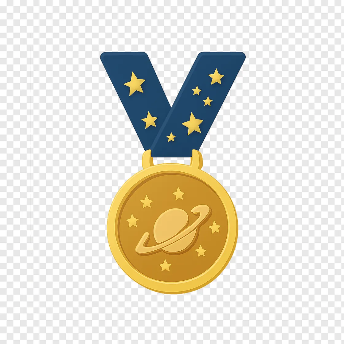 Space Medal PNG Vector Transparent Background