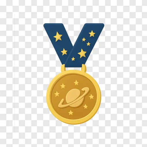 Space Medal PNG Vector Transparent Background
