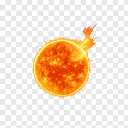 Glowing Solar Flare PNG Image For Space Science Designs