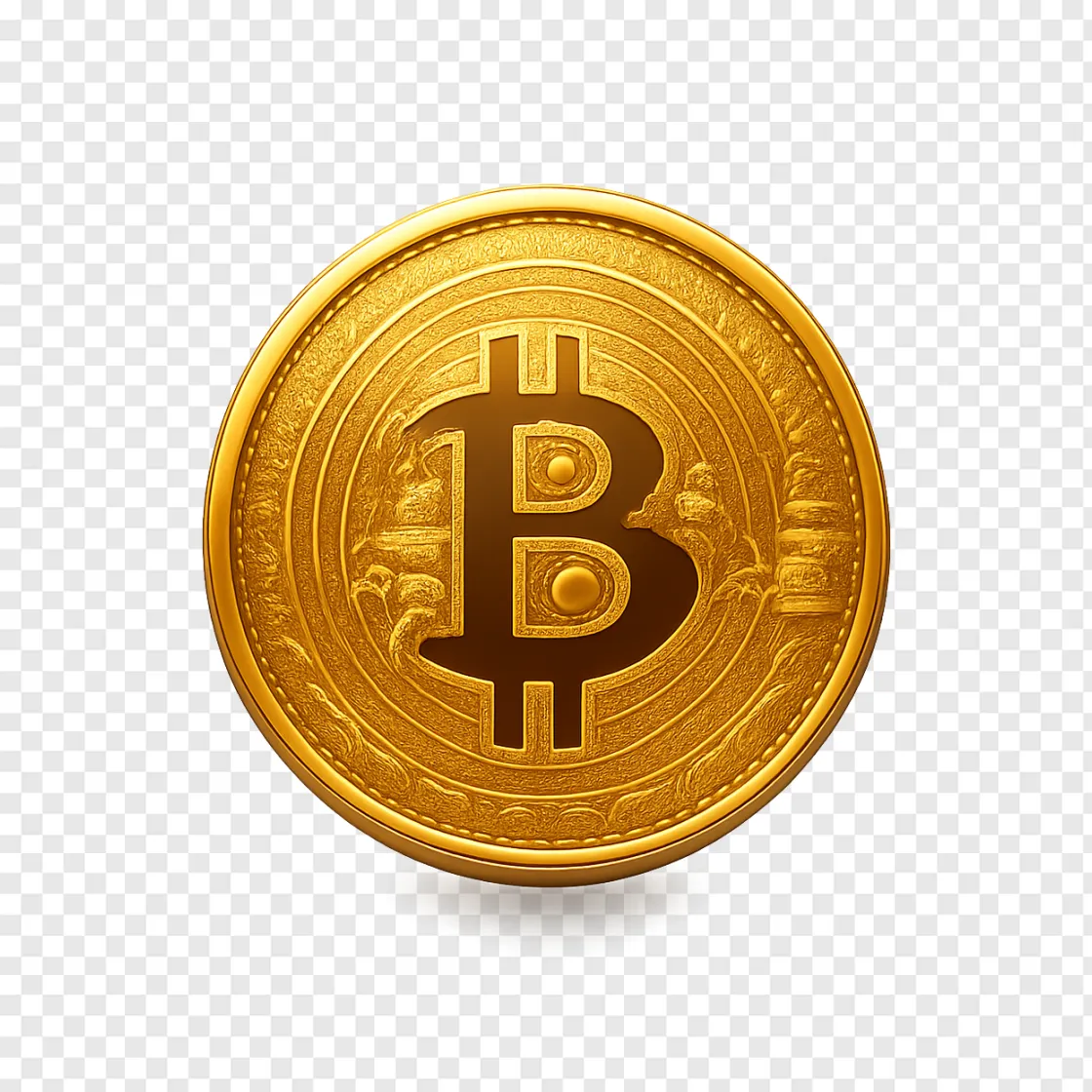 Golden Bitcoin Cryptocurrency PNG Image For Free Download