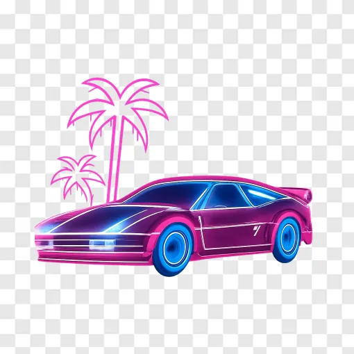 GTA 6 Neon Car Silhouette PNG