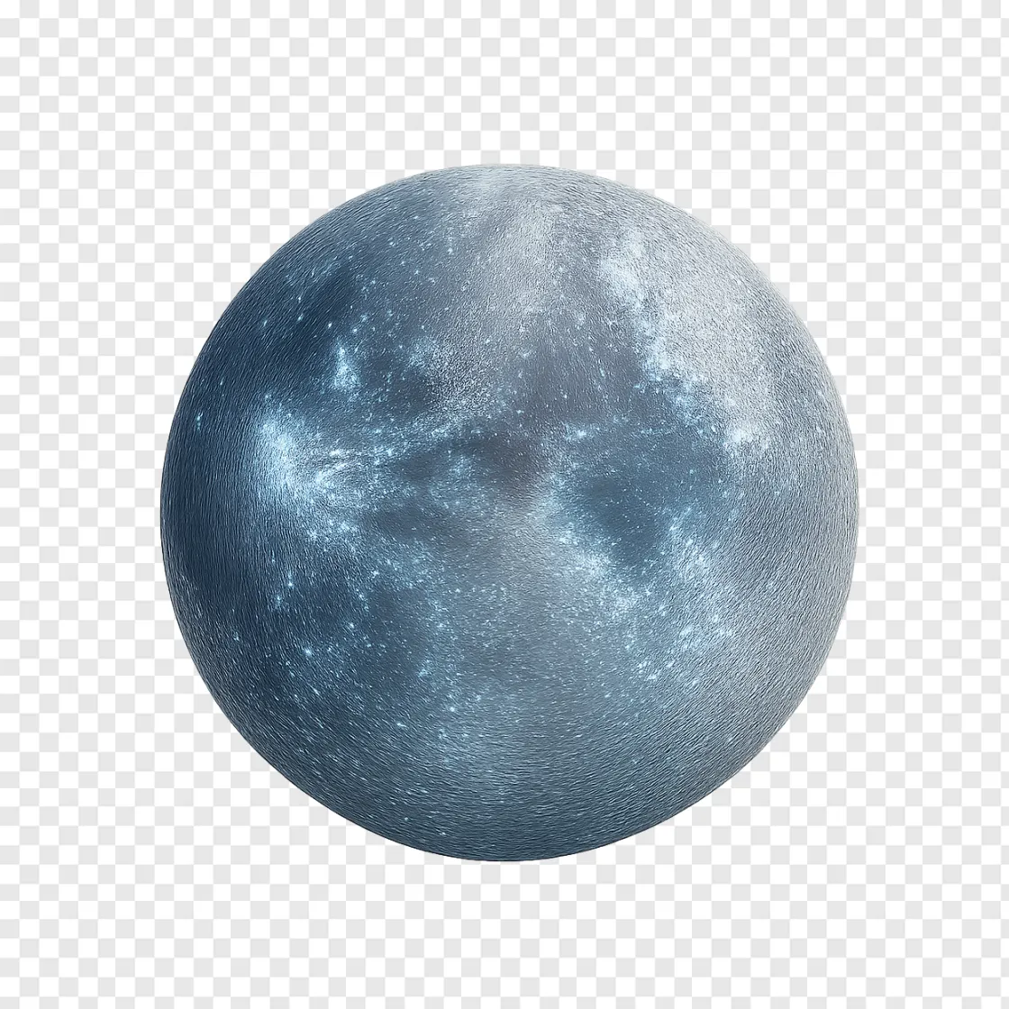 Glowing Moon With Lunar Ice PNG Image For Space Designs
