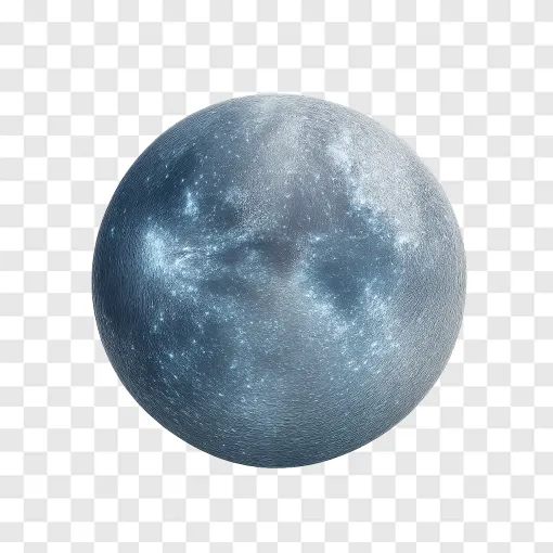 Glowing Moon With Lunar Ice PNG Image For Space Designs