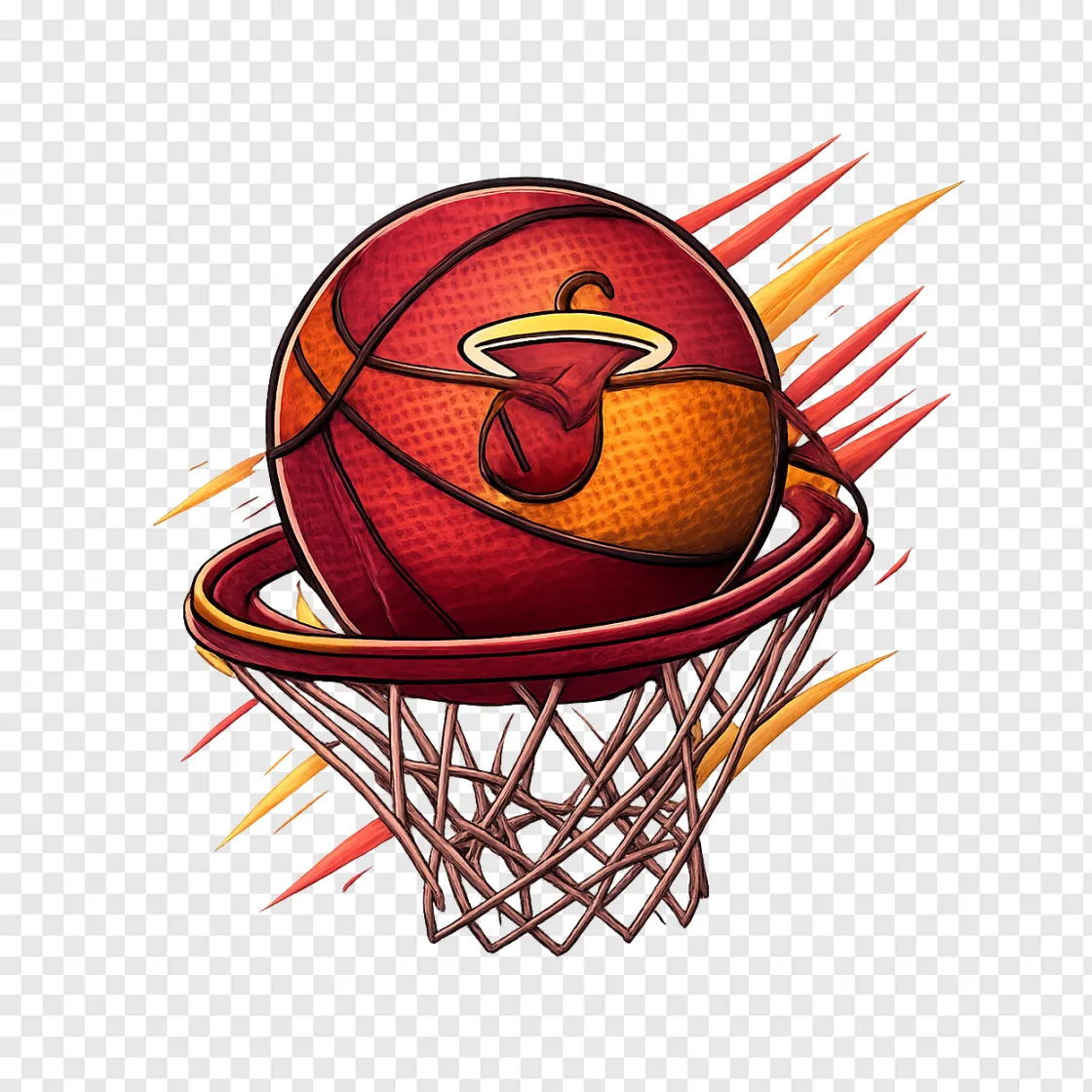 Miami Heat Basketball Graphic PNG Transparent Background