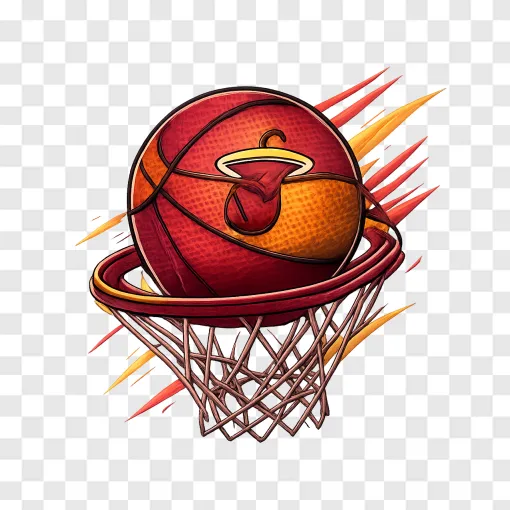Miami Heat Basketball Graphic PNG Transparent Background