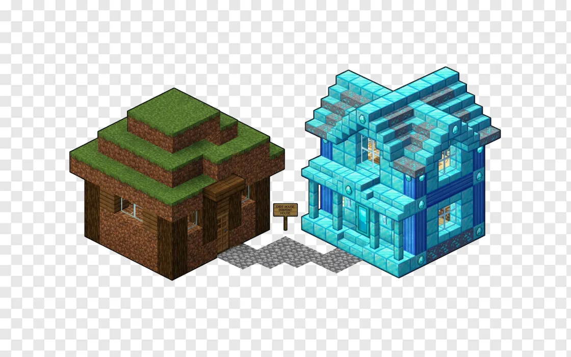 Minecraft House PNG Transparent Background