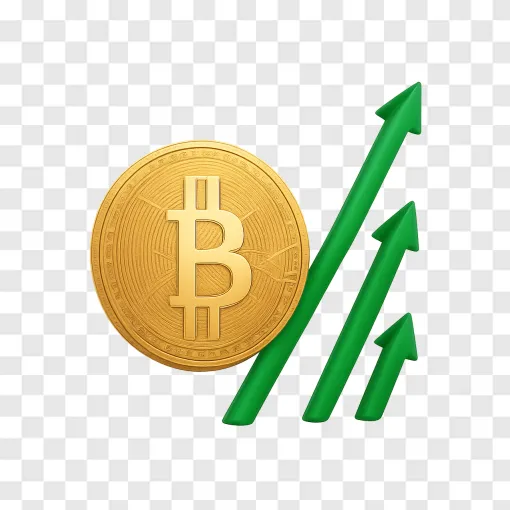 Bitcoin And Stock Market Upward Trend PNG