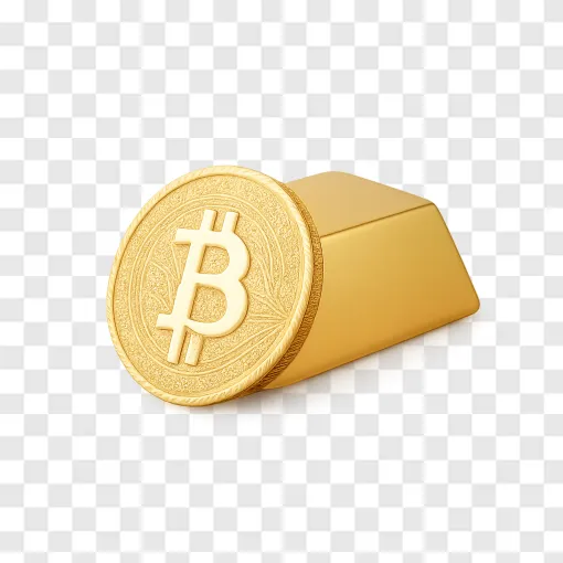 Bitcoin And Gold PNG Image For Financial Designs