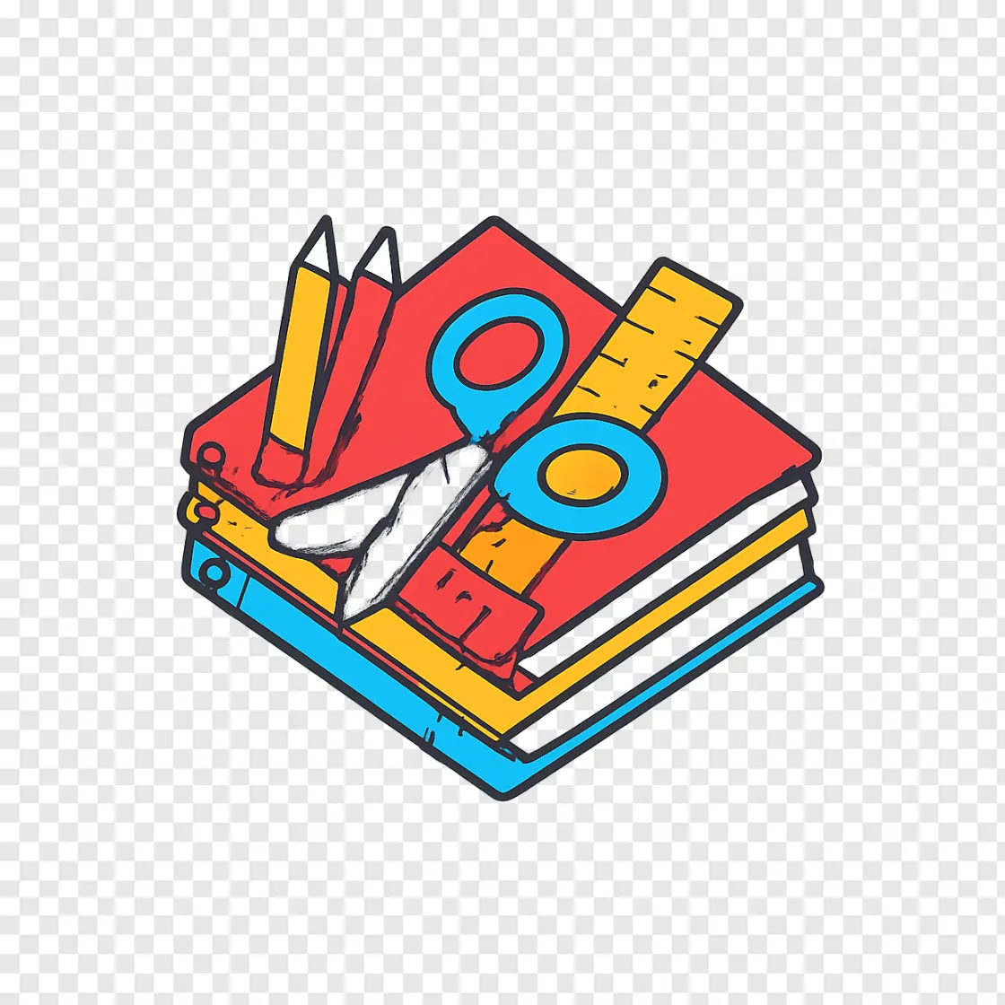 Back To School Supplies PNG Transparent Background