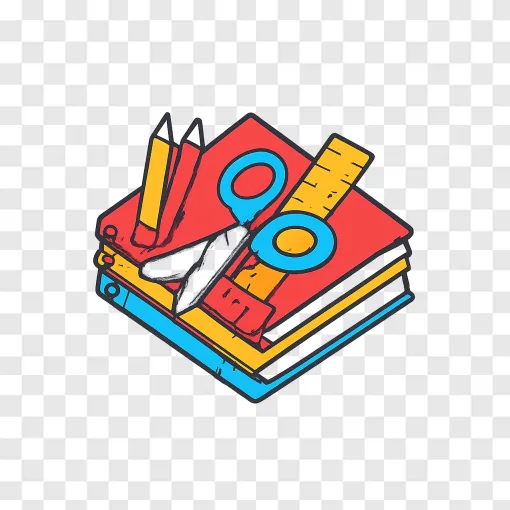 Back To School Supplies PNG Transparent Background