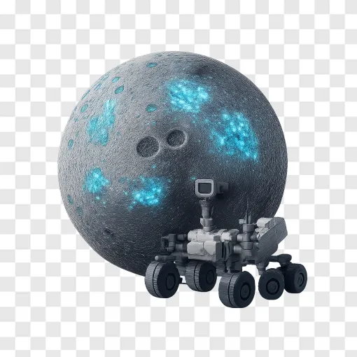 Lunar Ice And Moon Mission PNG Image For Design Projects