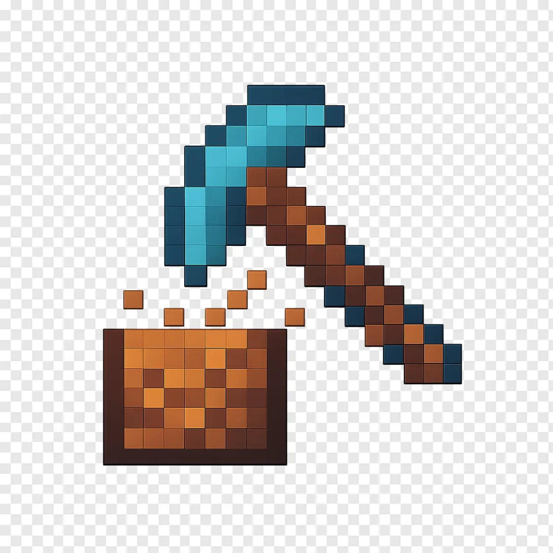 Minecraft Pickaxe PNG Transparent Background