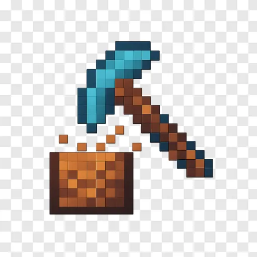 Minecraft Pickaxe PNG Transparent Background