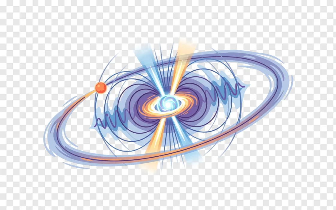 Pulsar Star And Radio Waves PNG Graphic For Science Projects