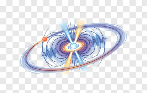 Pulsar Star And Radio Waves PNG Graphic For Science Projects