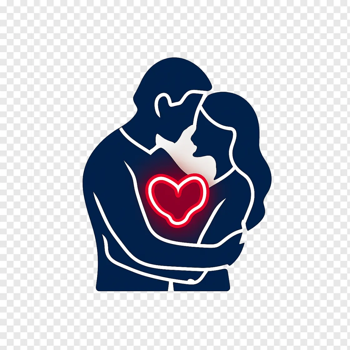The Lovers Romantic Silhouettes PNG Transparent Image