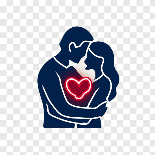 The Lovers Romantic Silhouettes PNG Transparent Image
