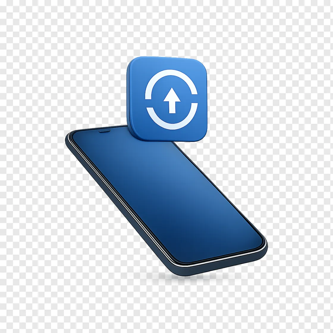 Modern Smartphone With Software Update PNG