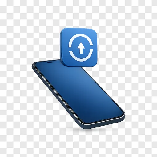 Modern Smartphone With Software Update PNG