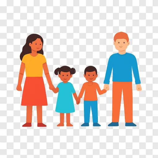 Happy Family PNG Transparent Image