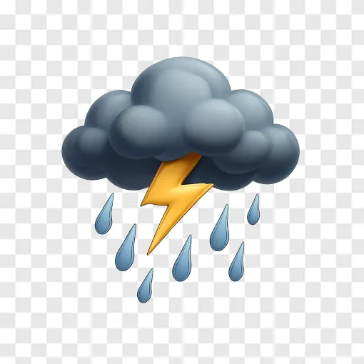 Storm Cloud With Lightning PNG Transparent Image