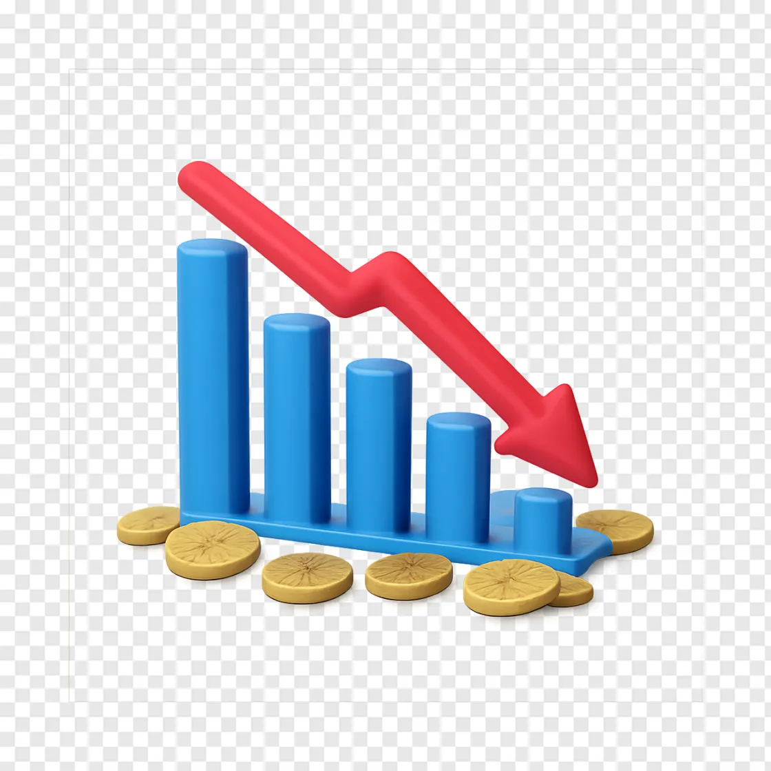 Stock Market Chart Downward Trend PNG