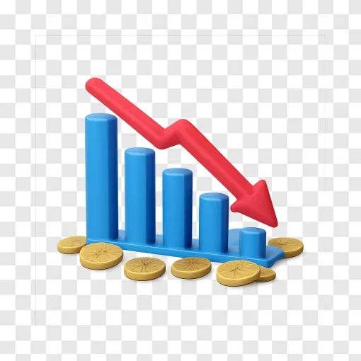 Stock Market Chart Downward Trend PNG