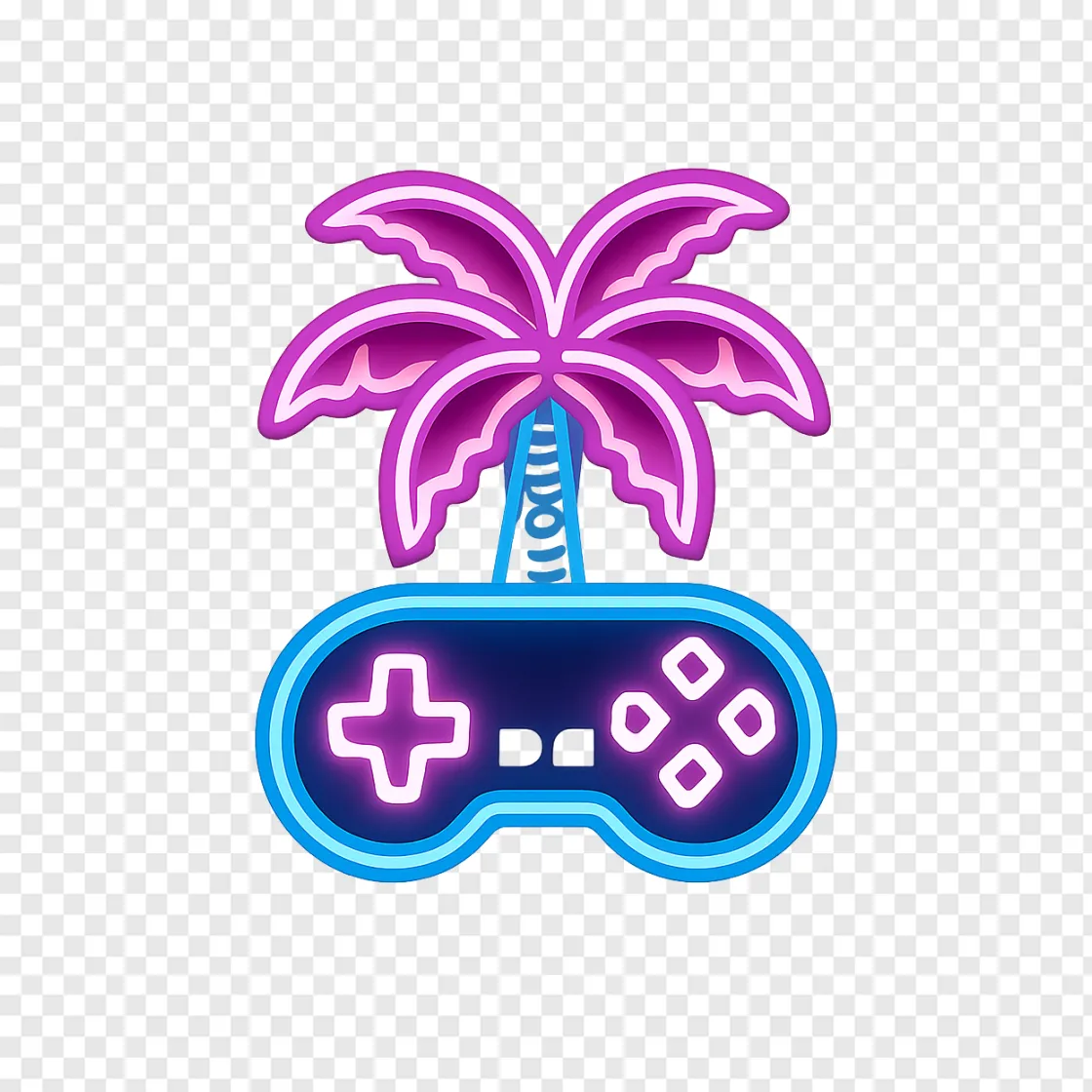GTA 6 Neon Palm Tree Gaming PNG
