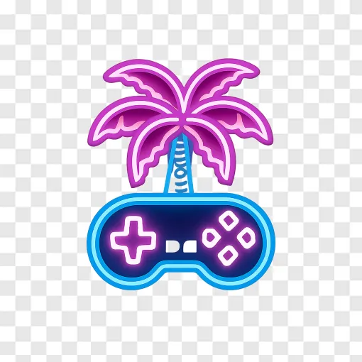 GTA 6 Neon Palm Tree Gaming PNG