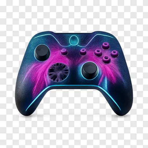 Neon Gaming Controller PNG Transparent Image