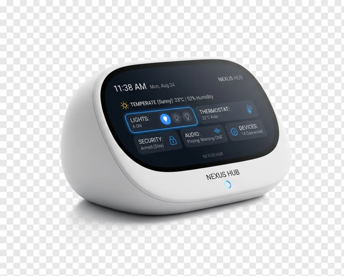 Smart Home Hub Device PNG Image For Tech Designs