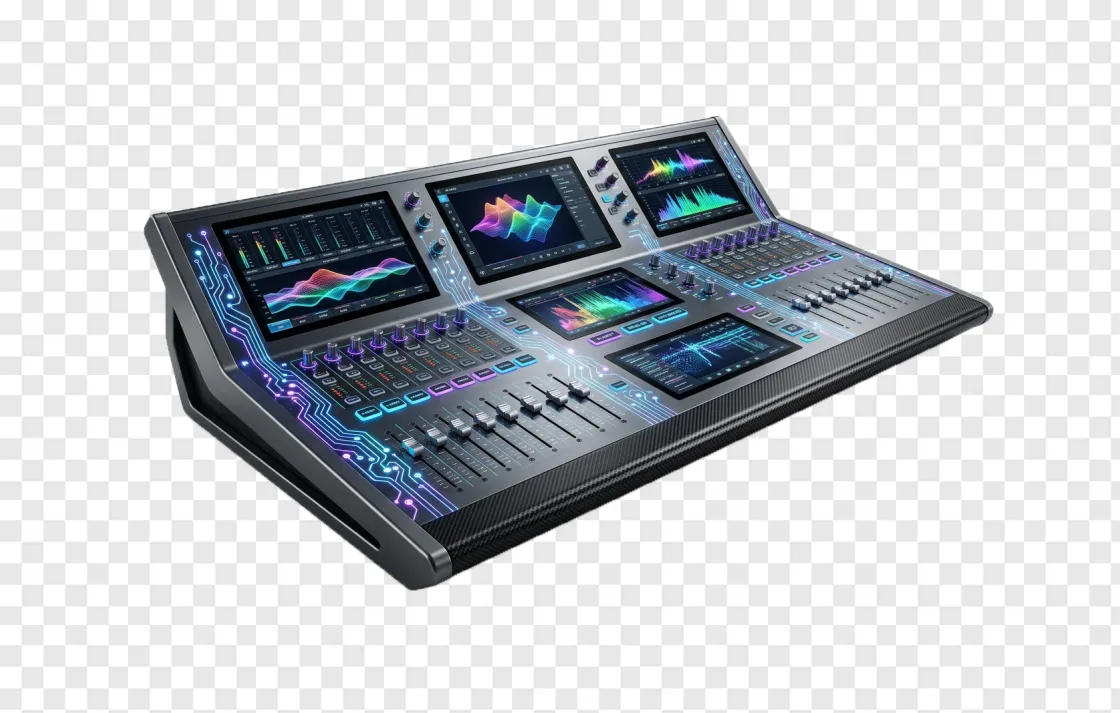 AI Music Production Concept PNG
