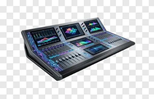AI Music Production Concept PNG