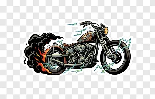 Reckless Living Vintage Motorcycle PNG Graphic