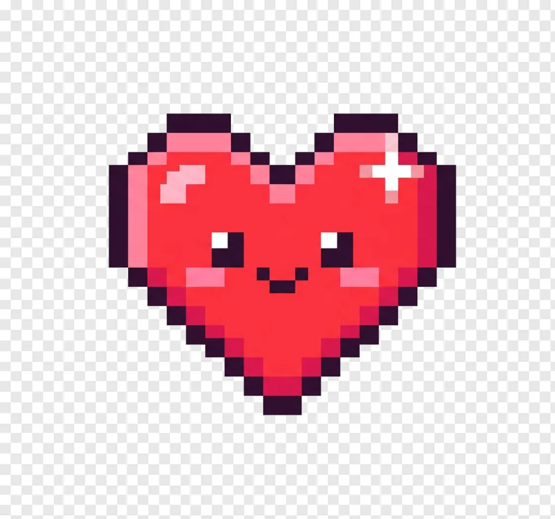 Minecraft Heart PNG Transparent Image