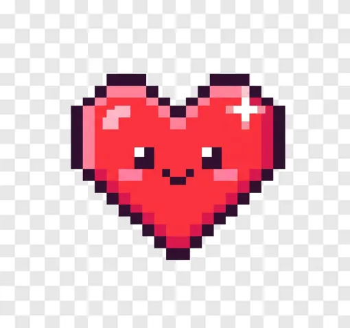 Minecraft Heart PNG Transparent Image