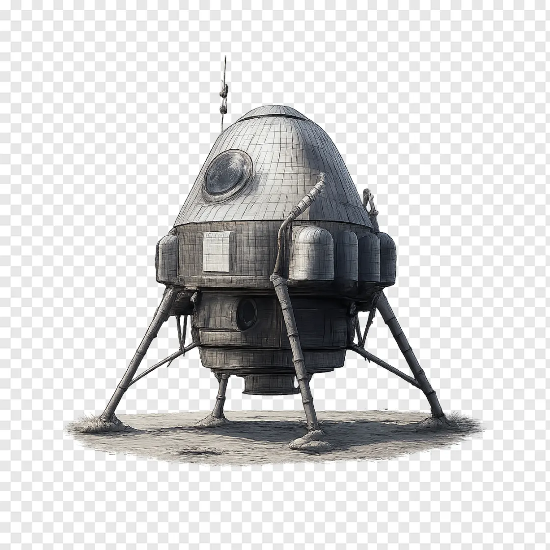 Futuristic Lunar Lander Spacecraft PNG