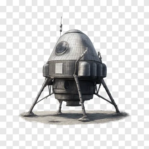 Futuristic Lunar Lander Spacecraft PNG