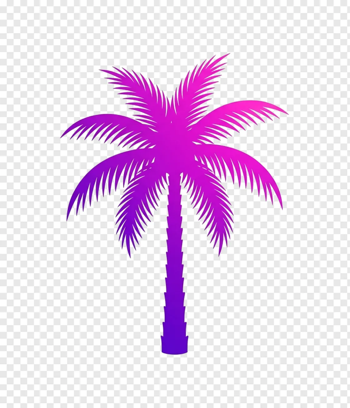 Neon Palm Tree PNG Graphic For Gaming Designs