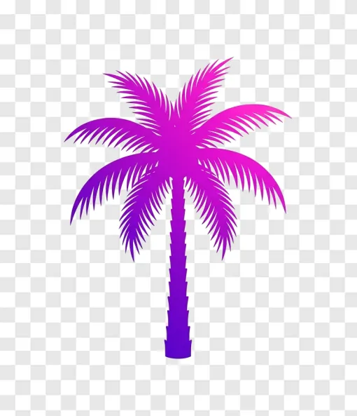 Neon Palm Tree PNG Graphic For Gaming Designs