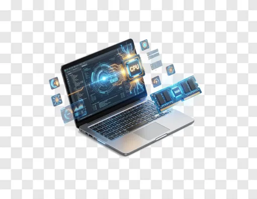 Modern Tech Laptop PNG Transparent Image