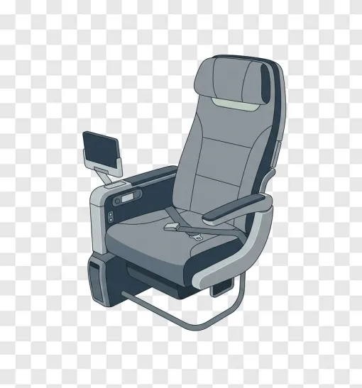 Airplane Seat PNG Transparent Background